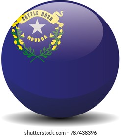 Nevada circle button flag background texture. Vector illustration.