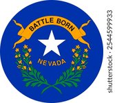 Nevada Circle Flag, Circle Flag of Nevada, USA, Vector Images
