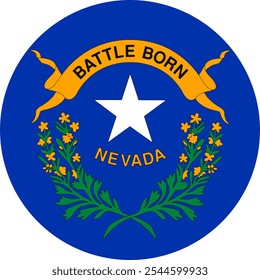 Nevada Circle Flag, Circle Flag of Nevada, USA, Vector Images