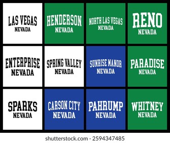 Nevada Cities by Population t shirt bundle