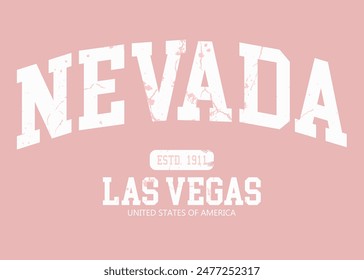 nevada College Academy printing, Vintage college varsity typography united states las vegas nevada city text slogan print with retro USA emblem for graphic tee t shirt or sweatshirt hoodie - Vector