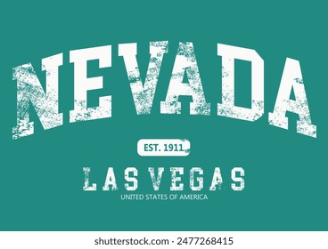 nevada College Academy printing, Vintage college varsity typography united states las vegas nevada city text slogan print with retro USA emblem for graphic tee t shirt or sweatshirt hoodie - Vector