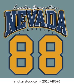 nevada college champions united states of america vintage campus team athletic for t-shirt