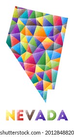 Nevada - colorful low poly US state shape. Multicolor geometric triangles. Modern trendy design. Vector illustration.