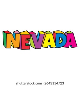 Nevada colorful text logo design vector illustration