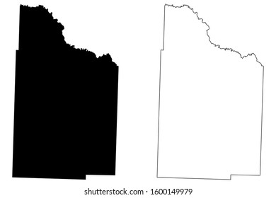 Nevada County, Arkansas (United States of America, U.S.) map vector illustration