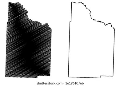 Nevada County, Arkansas (U.S. county, United States of America,USA, U.S., US) map vector illustration, scribble sketch Nevada map