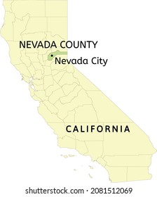 Nevada County And City Of Nevada City Location On California State Map