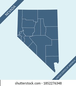 Nevada County Map Vector Blank