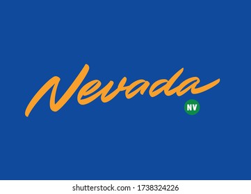 Nevada Custom Script Lettering Editable Colours Stock Vector (Royalty ...