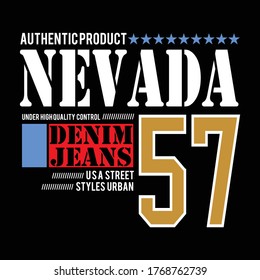 nevada denim jeans design typography,vector illustration for print