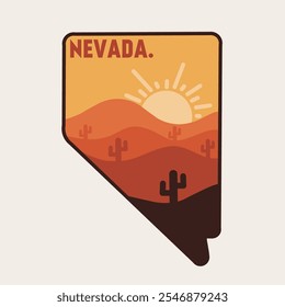 Nevada Desert on sunset perfect for print, apparel, sticker, etc