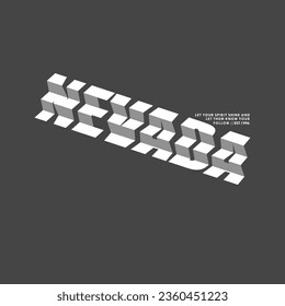 nevada Design trat Typ oder Text in zig-zag Art und Weise.  diese Textart in Poster, T-Shirts oder anderen druckbaren Artikeln. 