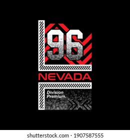 nevada, division premium, typography stylish graphic design, for tshirt print, vector illustration