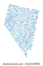 Nevada Dot Map. Us State Digital Style Shape. Nevada vector image. Us State shape blue circular dots. Amazing vector illustration.