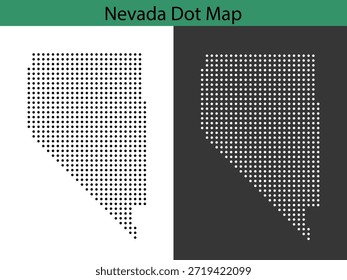 Ilustración vectorial de mapas de puntos de Nevada