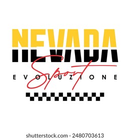 nevada with the evolution of sports for t-shirt design slogans, banners and posters