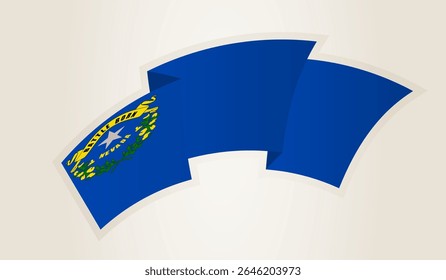 Nevada Flag in Abstract Ribbon Shape, National Symbol of the Nevada. This vector is ideal for use in national events, Independence Day, international sports competitions.
