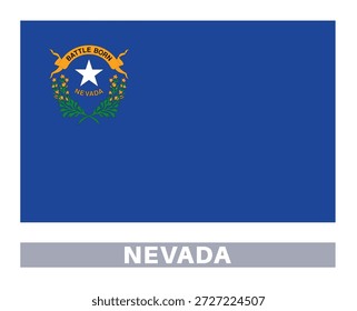 Nevada flag. American state flags in official colors and proportions