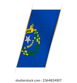 Bandera de Nevada en forma de banner con efecto ondulado y sombra. Diseño vectorial moderno.