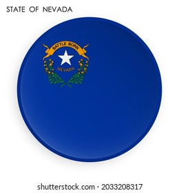 Nevada flag icon in modern neomorphism style. Button for mobile application or web. Vector on white background