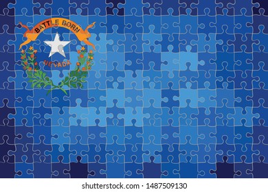 Nevada flag made of puzzle background - Illustration