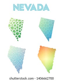 Nevada geometric polygonal, mosaic style US state maps collection. Modern design for your infographics or presentation.