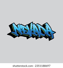 Nevada graffiti vector tagging letter word text street art