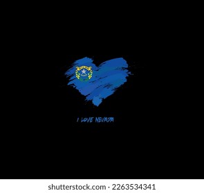 Nevada grunge flag heart for your design.	Federative units of United States.