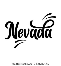 Nevada hand lettering design calligraphy vector, Nevada text vector trendy typography design