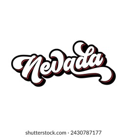 Nevada hand lettering design calligraphy vector, Nevada text vector trendy typography design