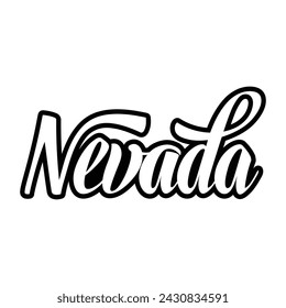 Nevada Hand Lettering Design Kalligraphie Vektor, Nevada Text Vektor Trendy Typografie Design