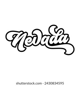 Nevada hand lettering design calligraphy vector, Nevada text vector trendy typography design