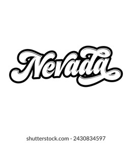 Nevada hand lettering design calligraphy vector, Nevada text vector trendy typography design