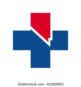 nevada and health symbol. logo vector.