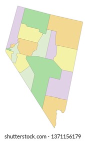 Nevada - Highly detailed editable political map.