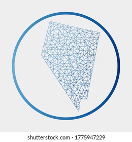 Nevada icon. Network map of the US state. Round Nevada sign with gradient ring. Technology, internet, network, telecommunication concept. Vector illustration.