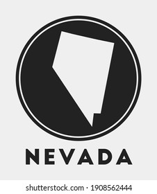 Nevada icon. Round logo with us state map and title. Stylish Nevada badge with map. Vector illustration.