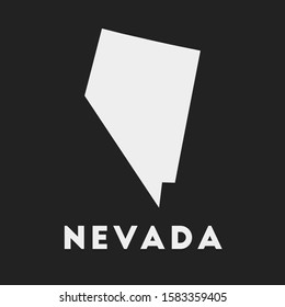 Nevada icon. US state map on dark background. Stylish Nevada map with US state name. Vector illustration.
