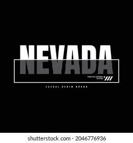 NEVADA illustration typography. perfect for t shirt design