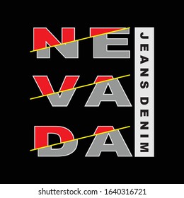 nevada jeans denim typography, vector illustration