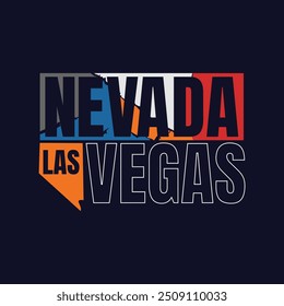 nevada las vegas tipografia t shirt print, ilustração vetorial.