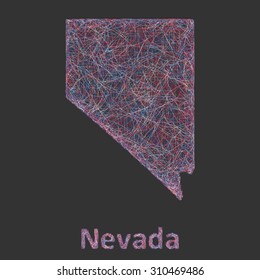 Nevada line art map