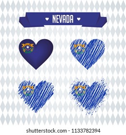 Nevada with love. Design vector broken heart with flag inside.