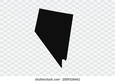 NEVADA map  black Color on Backgound png