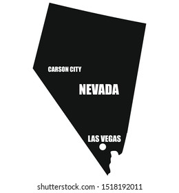 Nevada map in black on a white background