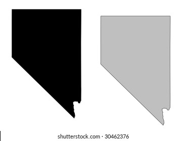 Nevada map. Black and white. Mercator projection.