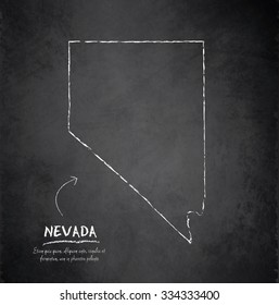 Nevada map blackboard chalkboard vector 