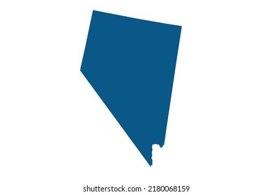 NEVADA Map blue Color on White Backgound