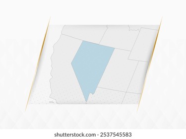 Nevada Map in Blue with Gold Framed Accents. Modern Vector Map of Nevada. Vector Illustration.